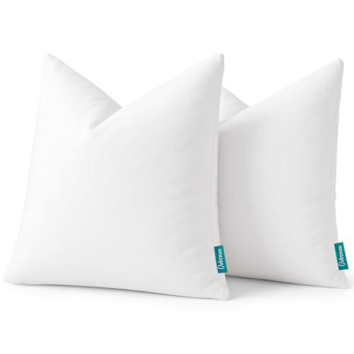 Oubonun 24x24 Feather Down Throw Pillow Inserts, 100% Cotton Cover, Medium Firm Decorative Pillow Inserts for Couch, Sofa, Bed, Chair (Set of 2)