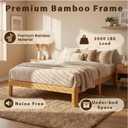 Askeld 10 inch Bamboo Solid Wood Twin Bed Frame for Bedroom Apartment