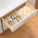 2-Tier Non-Slip Spice Drawer Organizer, 2-Pack Checkered Frosted Clear Acrylic, Expandable (11''-22'') Spice Rack for Kitchen Drawer Storage  Holds Seasonings, Herbs, and Spices (Jars Not Included)