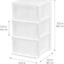 IRIS USA Plastic Drawer Storage Organizer, 3-Drawers, 2-Pack, for Classroom Art Craft Supplies, Bathroom Bedroom, Laundry Room, White/Clear