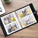 Photo Album 4x6 200 Photos,Genuine Leather Photo Albums with Writing Space with 30 Writing Paper,Travel Family Wedding Kids Graduation Ultrasound Baby Picture Album Scrapbook Photo AlbumBlue