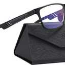 Blue-Light-Blocking-Glasses Men/Women Gaming Glasses Computer Screen Eyeglasses Metal Frame black