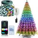 ASTRAEA Christmas Tree Lights, Christmas Lights Indoor Outdoor 200 LED 6.6FT x 10 String Lights with DIY scenarios 24 Modes Remote Control Multicolor Timing Function for Christmas Tree Decorations