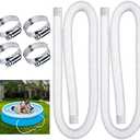 Pool Hose,1.25Inches Diameter Replacement Hose,Swimming Pool Filter Replacement Hose for Above Ground Pools, Compatible With Filter Pump 300GPH,330 GPH,530 GPH,and 1,000 GPH(2Pcs Pack) (2pcs&4clamps)