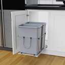 35QT Pull Out Trash Can for Under Sink Storage, Adjustable Sliding Drawer System, Doesn't Include Door Fittings (2*35 qt)