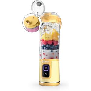 Ninja Blast Portable Blender, Cordless, 18oz. Vessel, Personal Blender For-Shakes and Smoothies, BPA Free, Leakproof-Lid and Sip Spout, USB-C Rechargeable, Dishwasher Safe, Lemon Meringue, BC151LB