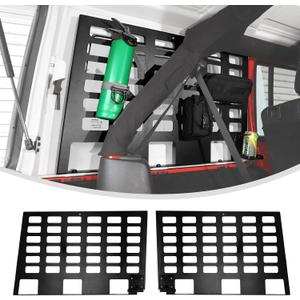 Linskip Hard Top Rear Window MOLLE Panels for Jeep Wrangler JK, Side Storage Racks, Trunk Cargo Carrier Tool Organizer (Pair, Black)