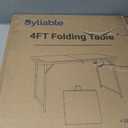 Folding Table 4 Foot,Portable Heavy Duty Plastic Utility Table,White