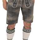 Schneberger Trachten Couture Lederhosen Men, Genuine Leather, German Lederhosen with Bavarian Belt, Oktoberfest trouser (44 Regular, Brown Antique)