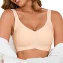 Bras for Women Bralette - Womens Wireless Full Coverage Comfortable Sleep Everyday Bra with Extender Medium