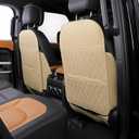 Seat Back Protector + Large Capacity Pocket Storage Organizer,Preventing The Impact of Children Stepping on The Seat Backrest (Style A-Brown)