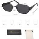 AMOMOMA Retro Rectangle Sunglasses for Womens 90s Y2k Narrow Square Sunglasses Metal Frame Polarized AM6641