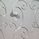Niviy Frosted Window Glass Film - No Glue Door Window Covering for Office and Home Decoration, 35.4 x 78.7 inches (Flower)