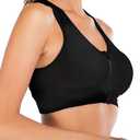 Zip Front Closure High Impact Bra for Women Post Surgery Racerback Sports Bra High Support Size M Black