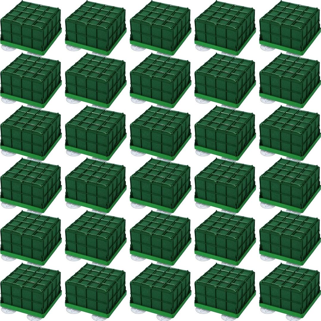 Cage Floral Foam for Flowers Square Foam Cage Holder for Fresh Flowers Bowl Table Centerpiece Floral Arrangement 11 x 11 x 9 Cm/ 4.3 x 4.3 x 3.5 Inch(2 Pieces)