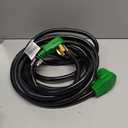RVGUARD 50 Amp 25 Foot RV/EV Extension Cord, NEMA 14-50P/R Heavy Duty Extension Cord with LED Power Indicator and Cord Organizer, Green, ETL Listed