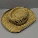 Rush Straw Gambler Hat with Wide Brim, Large