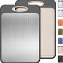 Stainless Steel Cutting Board, Non Toxic Cutting Board for Kitchen Double Sided Food Grade, Chopping Board for Meat/Vegetables, Kitchen Gifts Easy to Clean 2025 New Upgrade Large Size (16"L x 11"W) (Dark Gray)