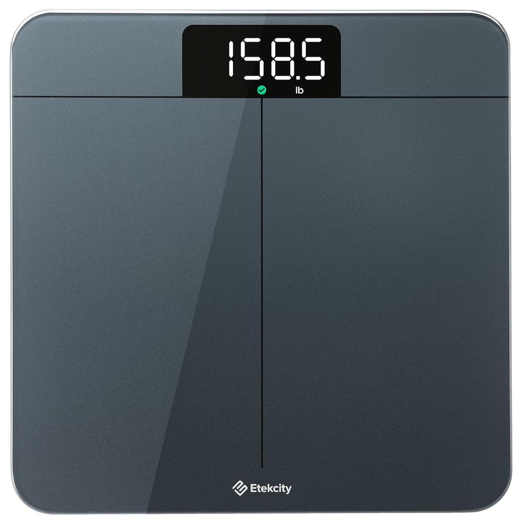 Etekcity Scale for Body Weight, Digital Bathroom Scales for People, Most Accurate to 0.05lb, Bright LED Display & Large Clear Numbers, Upgraded Quality for the Elderly Safe Home Use, 400 lbs (11.8 x 11.8 x 1 in, Grey-Blue)