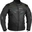 Spine paded Motorcycle Jacket Waterproof Breathable with Armours (Black, M)