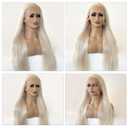 13x6 Lace Front Wig Human Hair 28 Inch 180% Density Platinum Blonde Human Hair Lace Frontal Wigs for Black Women Pre Plucked Silver Blonde Virgin Hair Wear and Go Glueless Wigs for Black Girls
