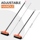 Deck Brush with Long Handle, Stiff Bristle Floor Scrub Broom, 55'' Outdoor Scrubber Remove Dirt, Leaves, Snow on Carpet, Patios, Garage, Concrete