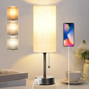 Bedside Table Lamp for Bedroom, 3Color Small Lamps with Pull Chain, Bedroom Table Lamps for Night stands,Desk Reading Light AC Outlet Nightstand Lamp for Living Room Decor/Dorm/Office Bulb Included