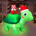 Shappy 4.9 ft Huge Christmas Inflatable Decoration Turtle with Santa Hat Christmas Inflatable LED Lighted Decor Xmas Holiday Decoration for Indoor Outdoor Home Lawn Garden Holiday Party Supplies