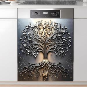 Dishwasher Magnet Sticker Cover Panel Decal Refrigerator Magnetic Sticker Decorative for Kitchen Decoration,Fridge Door Cover,Home Appliances Decor Stickers 23"x26"