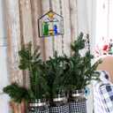 Nativity Scene Suncatcher Stained Glass Christmas Window Decor 5" The Savior is Born Suncatcher Christmas Jesus Window Ornament Hanging Holiday Housewarming Gift for Friends