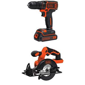 BLACK+DECKER BDCDD120C 20V MAX* Lithium Single Speed Drill/Driver and BDCCS20B 20-volt Max Circular Saw Bare Tool, 5-1/2-Inch BLACK+DECKER BDCDD120C 20V MAX* Lithium Single Speed Drill/Driver and BDCCS20B 20-volt Max Circular Saw Bare Tool, 5-1/2-Inch