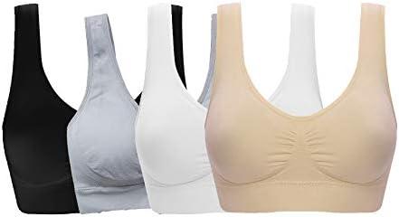 ohlyah Women's Seamless Wire-Free Bra with Removable Pads, Size: Large