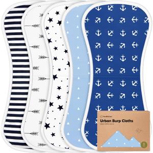 Organic Burp Cloths Baby Boy & Girl - 5-Pack Super Absorbent Cotton Burping Cloths for Babies, Soft & Plush Newborn Spit Up Rags, Infant Towels for Milk Spit Up, Unisex, Large 21" x 10" (Adventurer) Organic Burp Cloths Baby Boy & Girl - 5-Pack Super Absorbent Cotton Burping Cloths for Babies, Soft & Plush Newborn Spit Up Rags, Infant Towels for Milk Spit Up, Unisex, Large 21" x 10" (Adventurer)