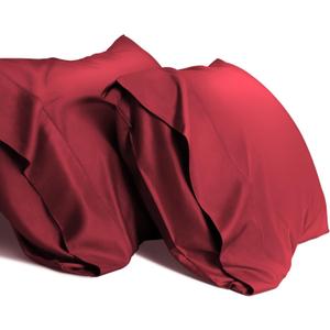 Cooling Queen Pillow Cases Set of 2 Breathable Cool Silky Soft, Moisture Wicking for Hot Sleepers,Hair and Skin Friendly,Red,2 Pack,20x30IN