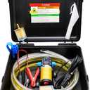 12V Fuel Transfer Pump Set, Moves Up to 85 Gallons Of Gas or Diesel Per Hour with Upgraded Carrying Case & Pulley Lead Pipe, for Vehicles, Boats, Equipment, Gasoline, Diesel (70W Boost Kit)