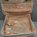 Ethereal Nail Polish Organizer Case, Leather Nail Polish Bag Holds 50+ Bottles (5ml/0.5fl.oz) and Nail Lamp, Nail Storage Organizer with Compartment, Leather White