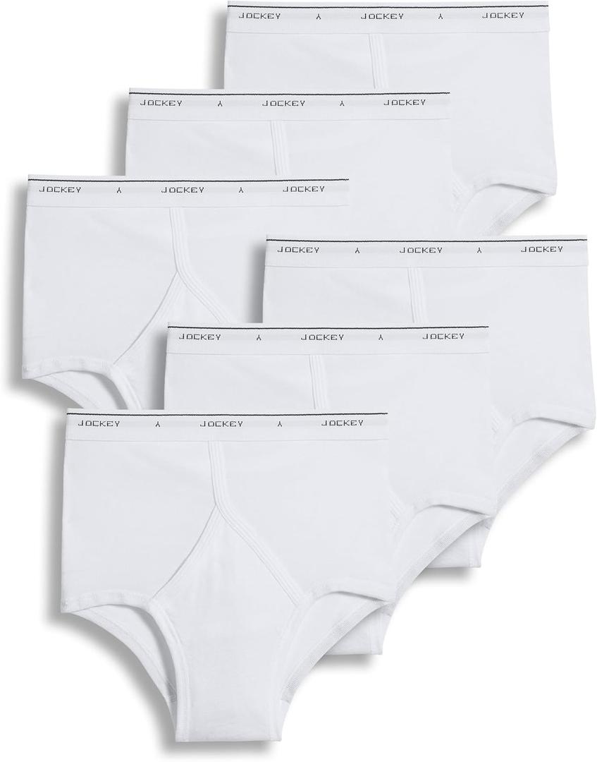 Jockey Men's Underwear Big Man Classic Brief - 6 Pack (White) Size 36