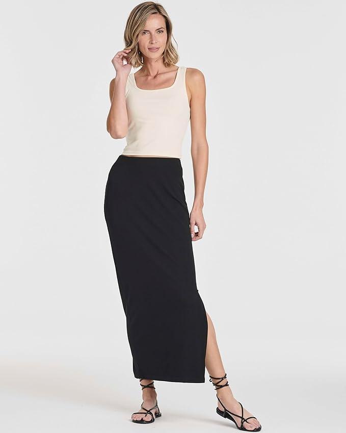 Women's Ribbed High Waisted Maxi Skirt, Pack 2, Size M