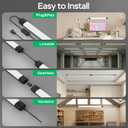 LED Garage Light 2FT Linkable Plug in Ceiling Light Fixture, 5000K Workbench TubeLight with Switch, 18W Overhead Lighting Bar for Room Shop Cabinet Closet Kitchen, IP65 Waterproof, Black