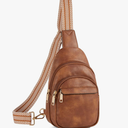 BOSTANTEN Small Sling Bag for Women Leather Crossbody Bags Fanny Pack Chest Bag for Travel Brown