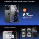 UNBREAKcable 2PCS Screen Protector for iPhone 16 Pro - 1 Privacy Tempered Glass+1 Clear Glass Double Shatterproof [Installation Frame] [9H Hardness] [Case Friendly] Anti-Scratch for iPhone 6.3 inch