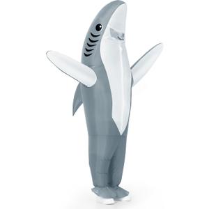 XYJKIDSES Inflatable Shark Costume for Kids, Funny Halloween Blow Up Costumes for Boys Girls Cosplay Party Suit
