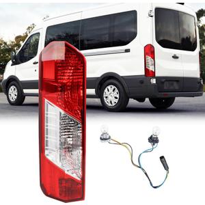 LH Tail light Assembly Fit for 2015-2025 Ford Transit 150 250 350 350HD Rear Lamp Left Driver Side Brake Lamp W/Bulbs and Harness Halogen Type W/Single Rear Wheels CK4Z13405G 166-02779L