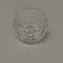 12 PC Mini Glass Candle Holders Ribbed Glass 2" Tall Round