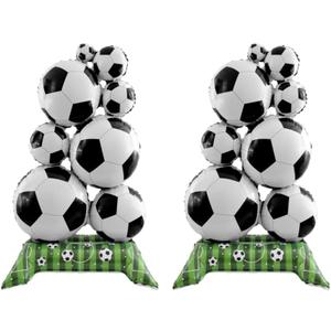 2 Pcs Extra-Large Standing Football Party Balloons, Soccer BalloonsRugby Party BalloonsPerfect for Birthdays, Tailgate Parties, Game Day Celebrations, and Sports Events Decorations (Soccer)