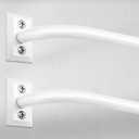 Hei!Dear 2 Pack Blackout Curtain Rod for Windows 48 to 84 inch (4-7Ft), Wrap Around Room Darkening Curtain Rods, 5/8" Samll Adjustable Modern Decorative Window rod,White