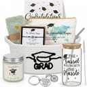 Zopeal 2026 Graduation Gift Basket Set for Her, Personalized Grad Gifts with Candle, Mug, Wine Glass, Jewelry, Socks & Banner, College High School Nursing Master Phd Graduation Gifts(White)