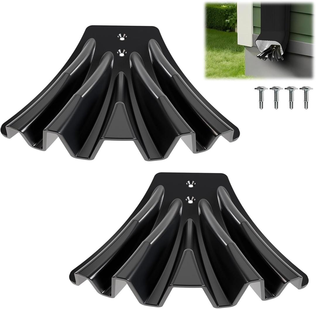 2PCS Gutter Downspout Diverter, Gutter Downspout Extensions for Rainwater Dispersal, Rain Gutter Disperser Fit for 3"x 4" and 3" x 2" Downspout