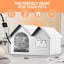 Sturdy Heated Cat House for Winter, Waterproof Insulated Outdoor Cat House with Heating Pad,Weatherproof Warm Feral Cats Shelter for Multiple Cats,Suitable for All Seasons(28"D x 17"W x 18"H) (Large, Gray)