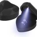 LETURE Heart Shaped Wedding Ring Gift Box with LED Light, Double Ring Boxes with 2Slots for Engagement Proposal Ceremony, Small Jewelry Holder Display Case for Women Girl (Black)